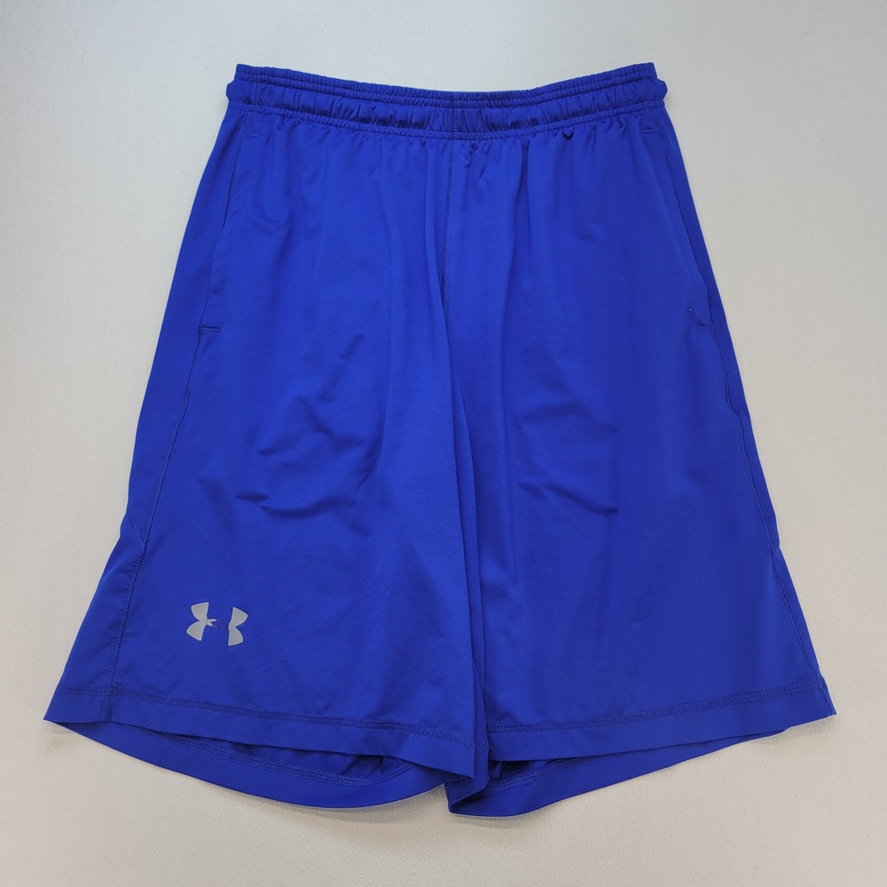 Under Armour Athletic Basketball Shorts Mens Large Blue Activewear Loose Fit